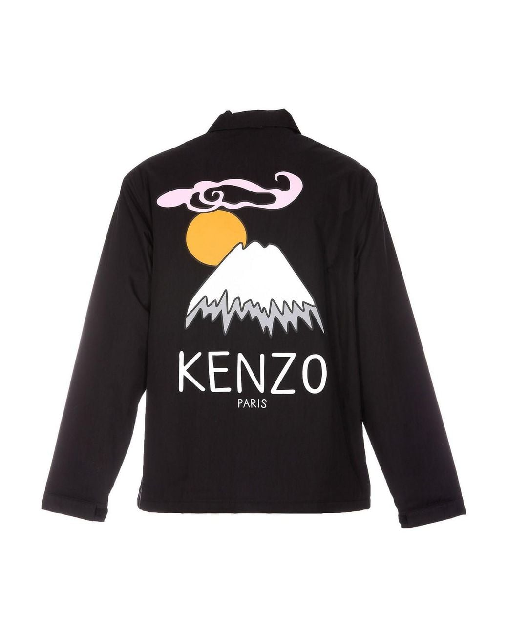 KENZO Black Front Logo Printed Jacket for men
