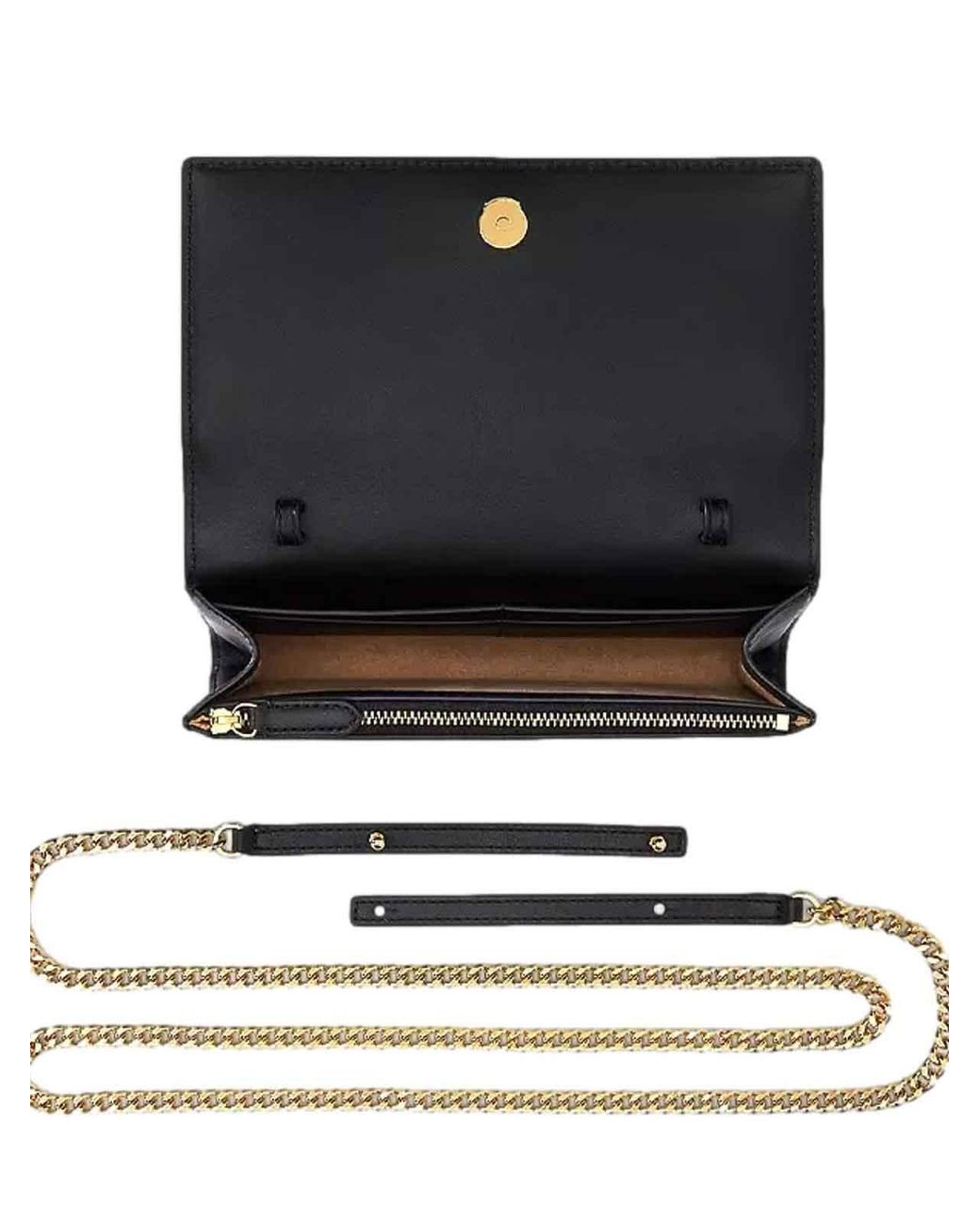 Ralph Lauren Black Adair Ii-Wallet On A Chain-Large-Natural