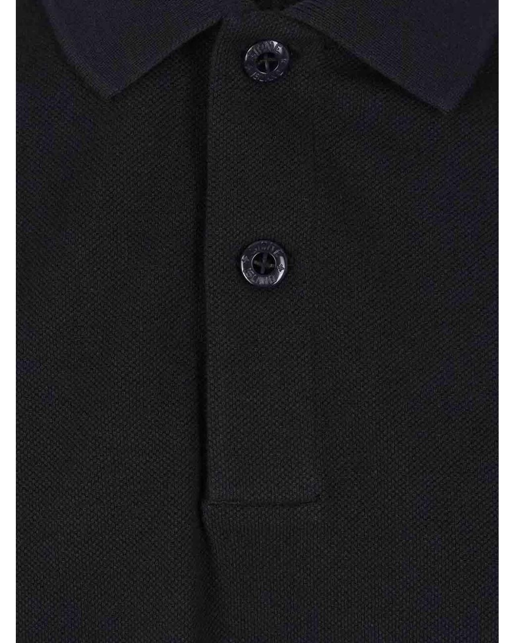 Stone Island Black Cotton Polo Shirt for men
