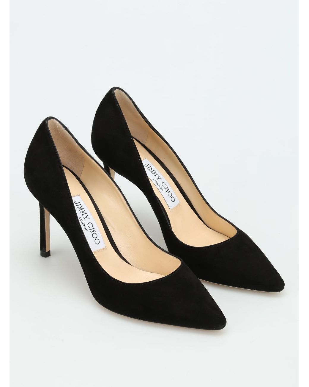 Jimmy Choo Black Romy 85 Suede Pumps