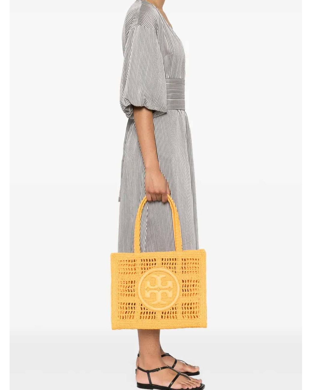 Tory Burch Orange Ella Small Shopping Bag