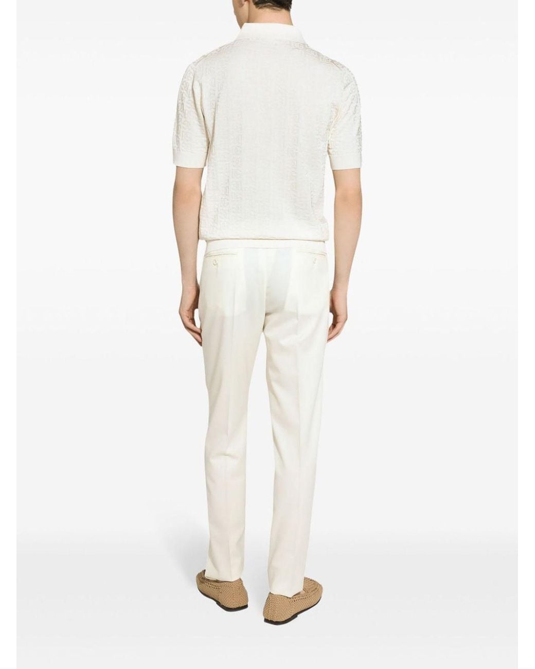 Dolce & Gabbana White Polo Shirt With Dg Logo for men