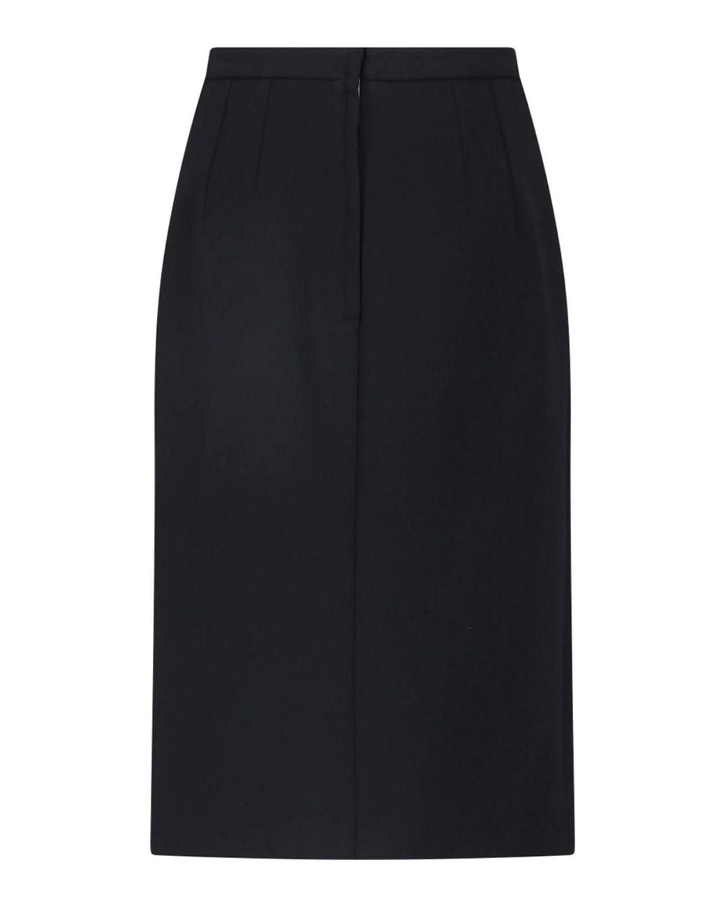 Dolce & Gabbana Blue Wool Midi Skirt