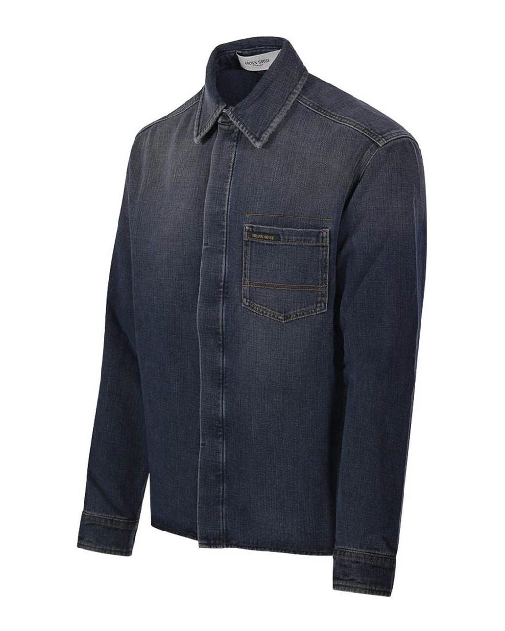 Golden Goose Deluxe Brand Blue Denim Cotton Shirt for men
