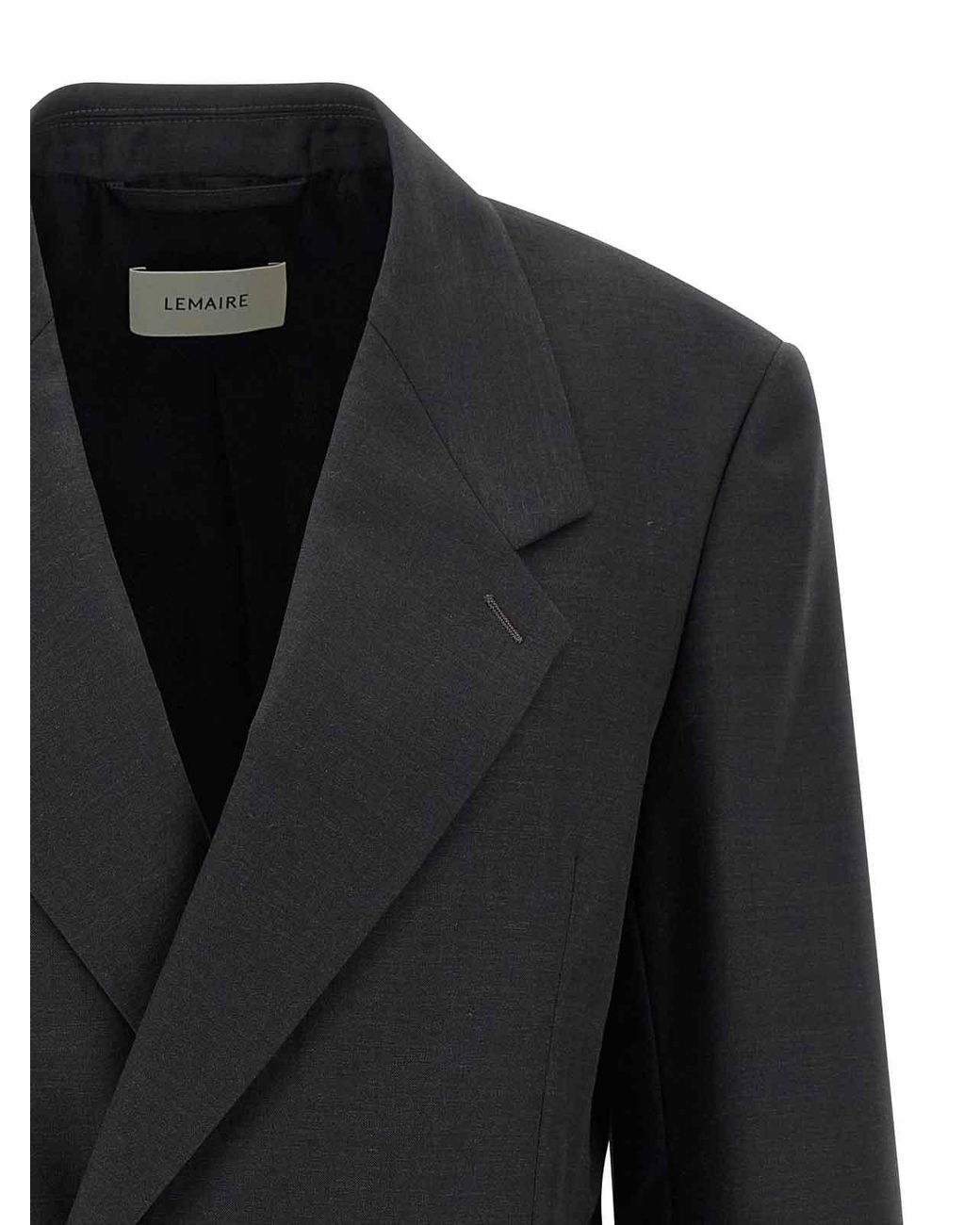 Lemaire Black Double-Breasted Tailored Blazer