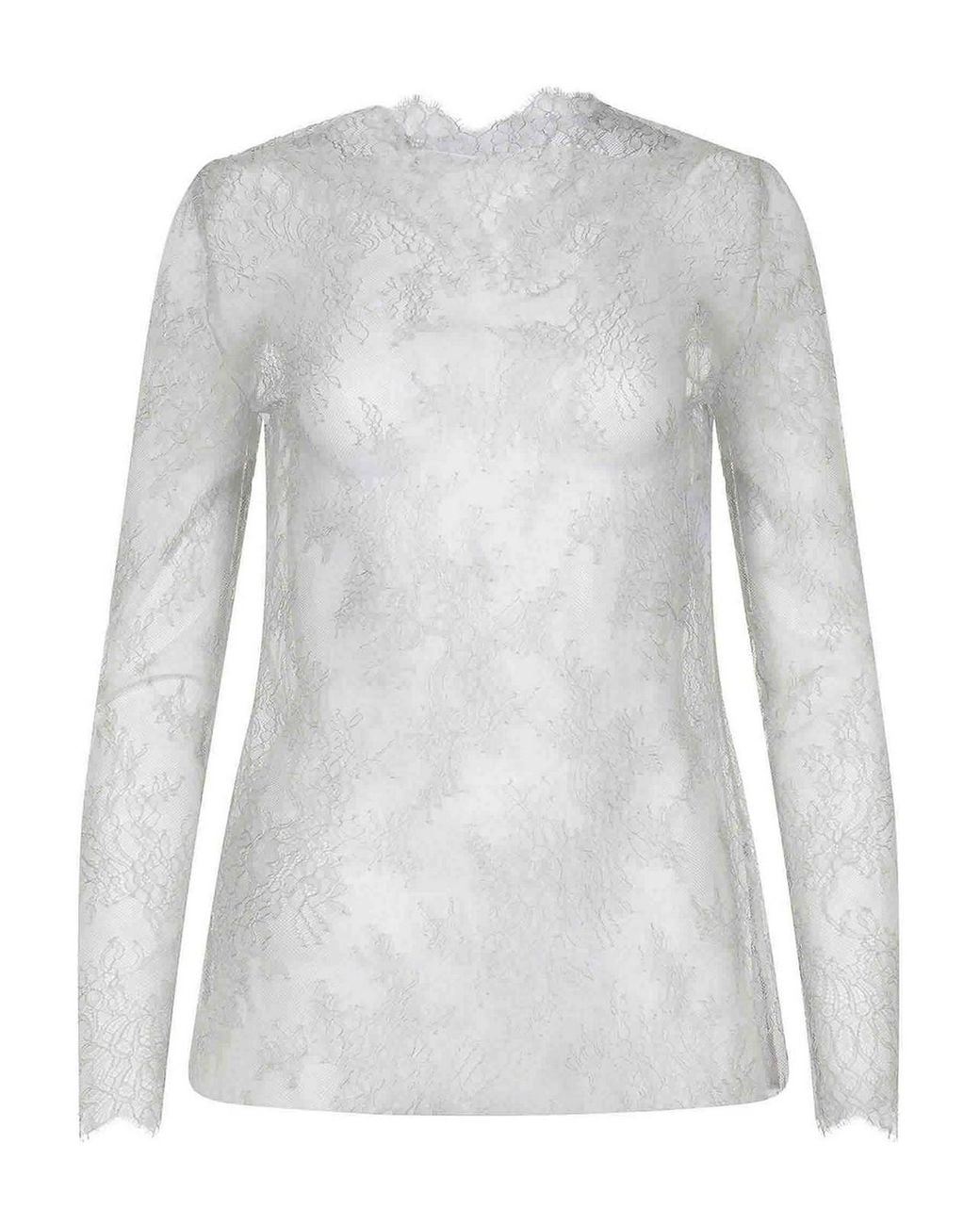 Alberta Ferretti White Top Made Of Lace
