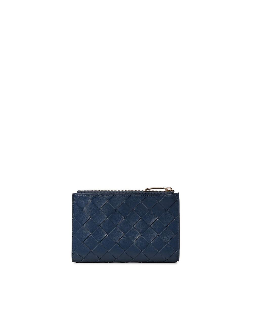 Bottega Veneta Blue Medium Intrecciato Bi-Fold Wallet