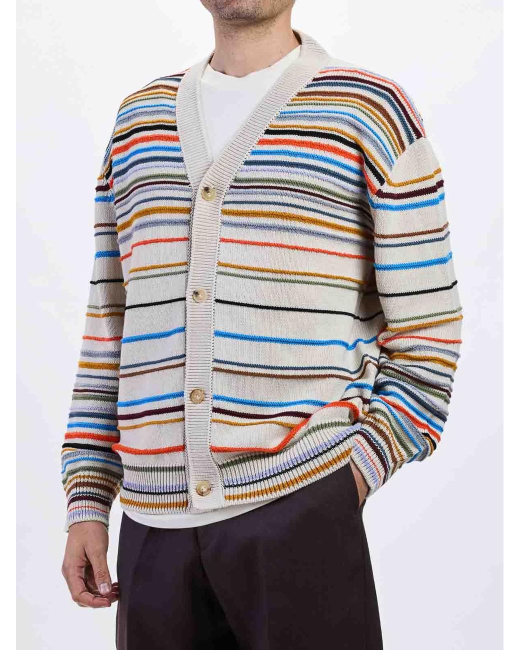 Paul Smith Blue Classic Stripe Cardigan for men