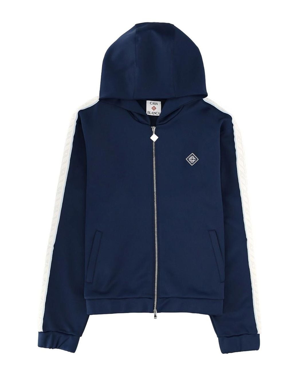 Casablanca Blue Logo Tape Zip Hoodie for men