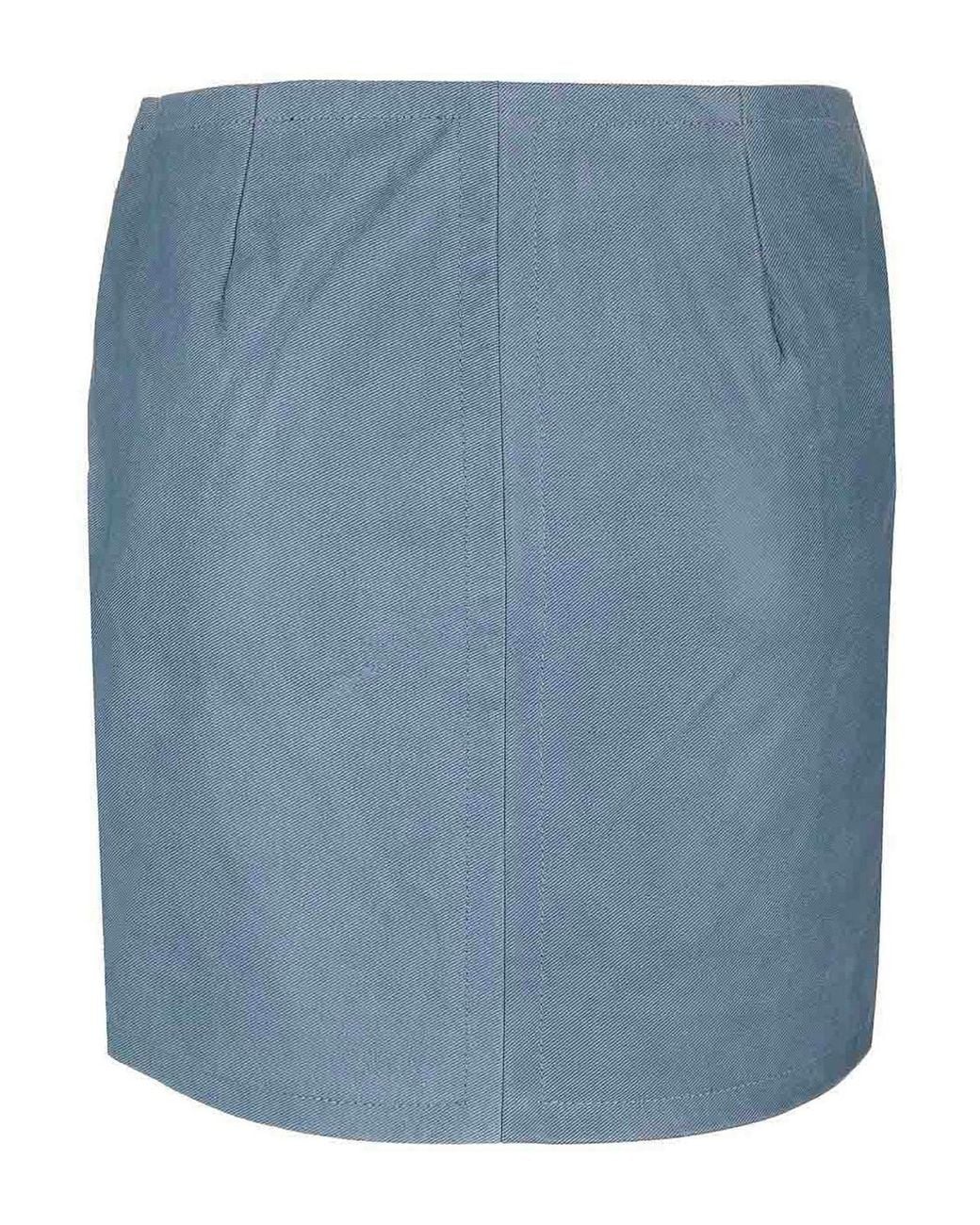 Stand Studio Blue Leather Mini Skirt