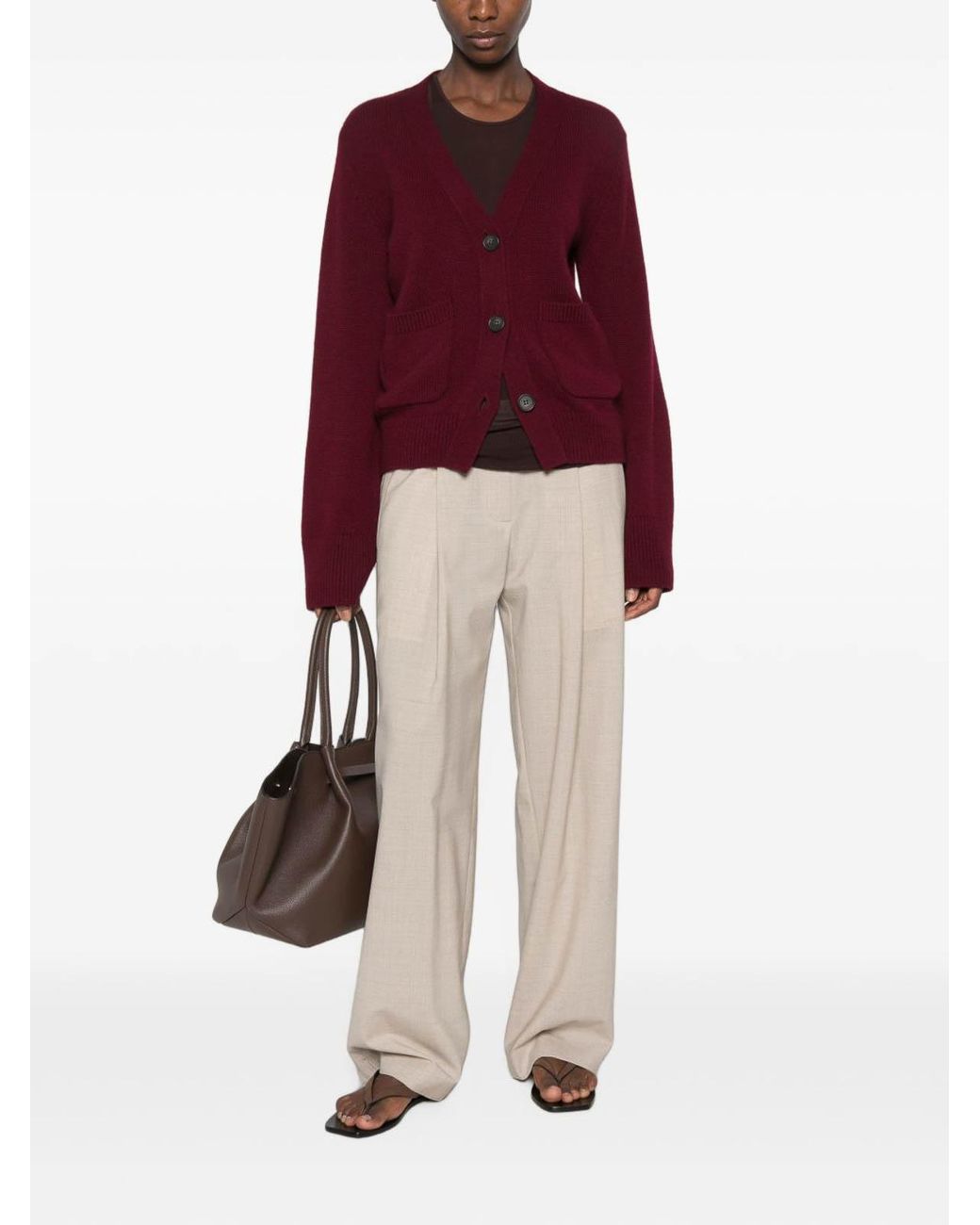 Lisa Yang Red Danni Cashmere Cardigan