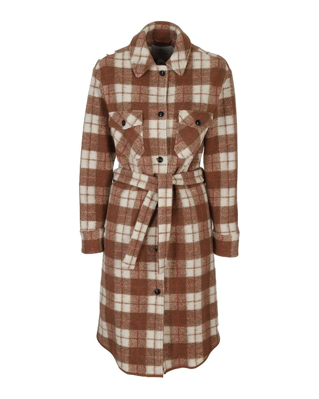Woolrich Brown Checked Coat