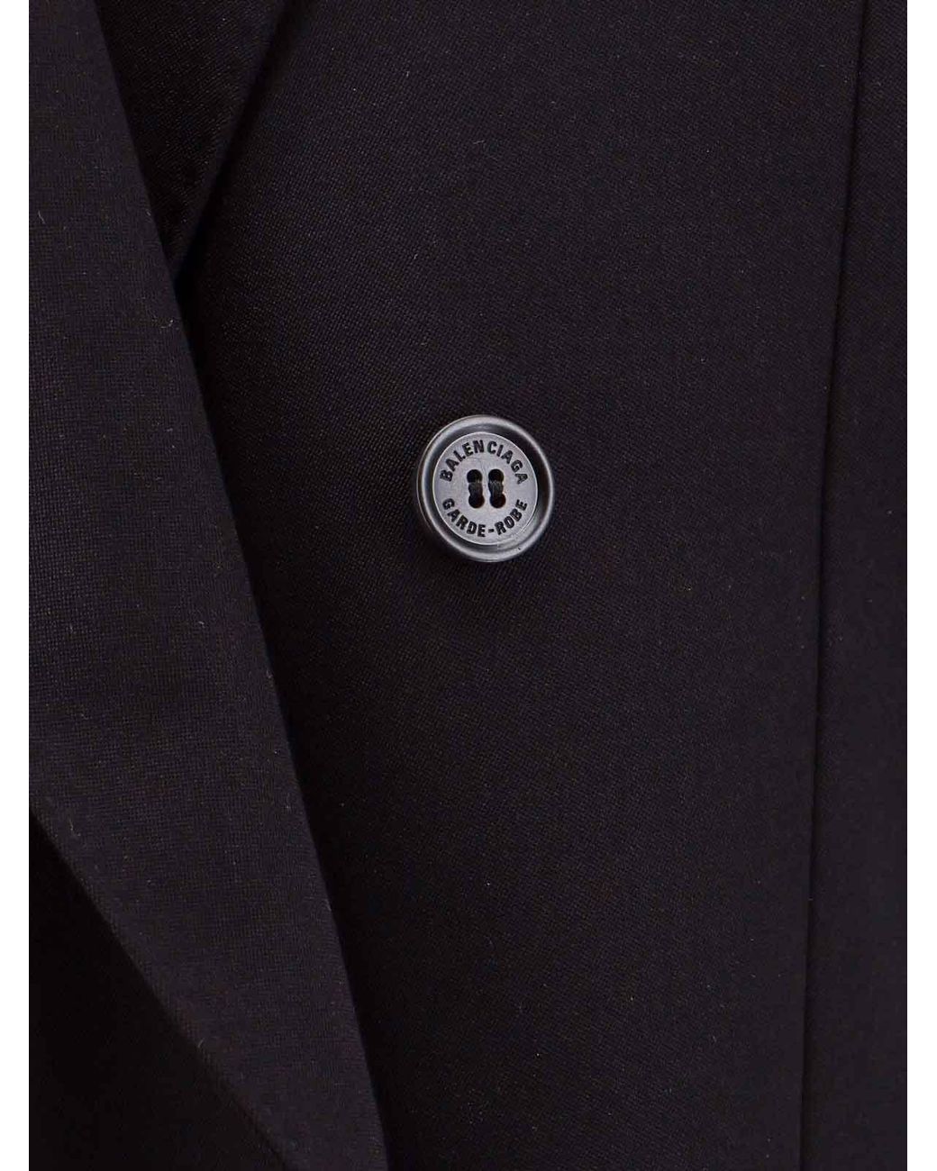 Balenciaga Black Oversize Wool Blazer With Shoulder Pads for men