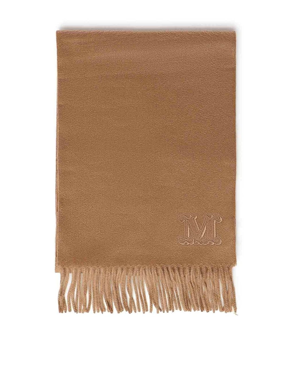 Max Mara Brown Monogram Cashmere Scarf