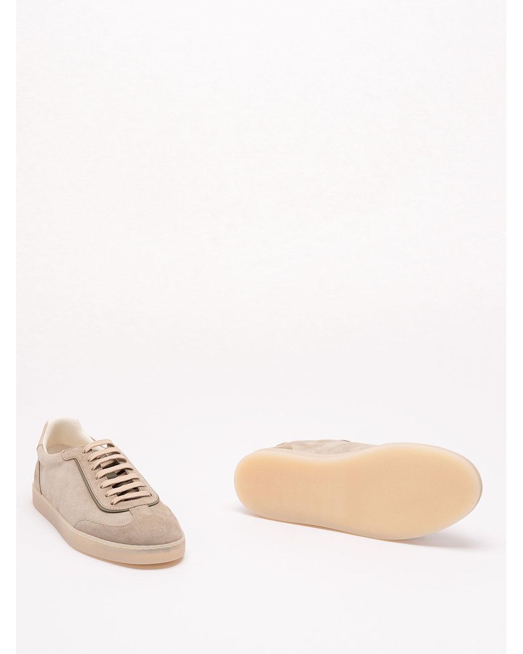 Brunello Cucinelli Pink Suede Sneakers for men
