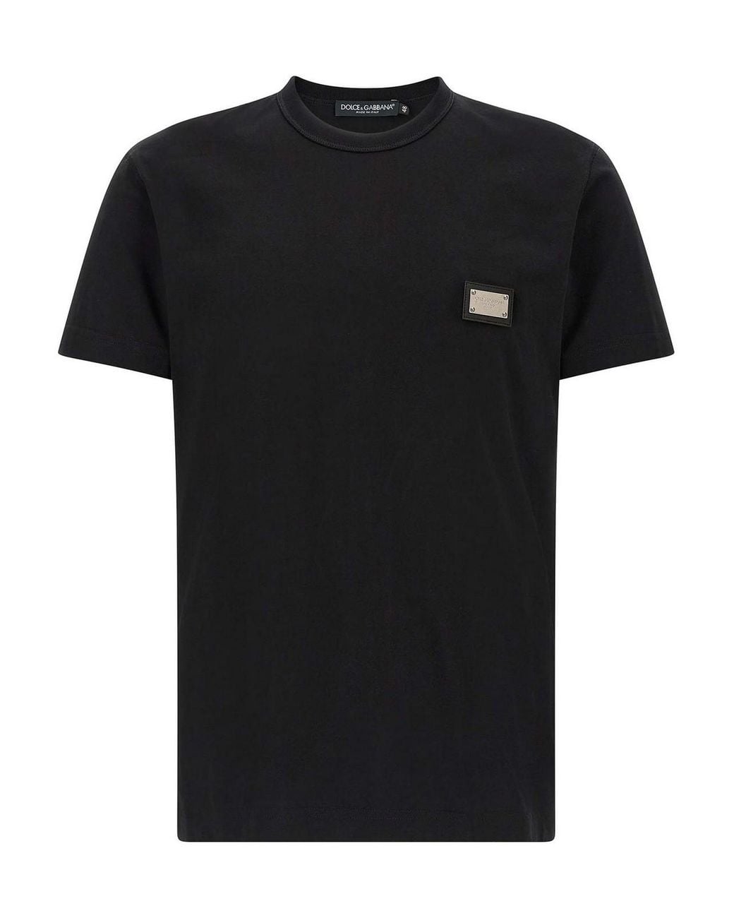 Dolce & Gabbana Black Logo Plate T-Shirt for men