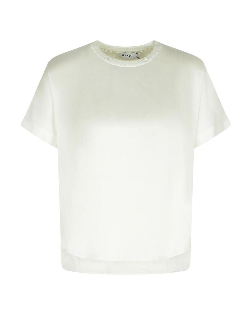 Jonathan Simkhai White Addy Acetate Blend T-Shirt