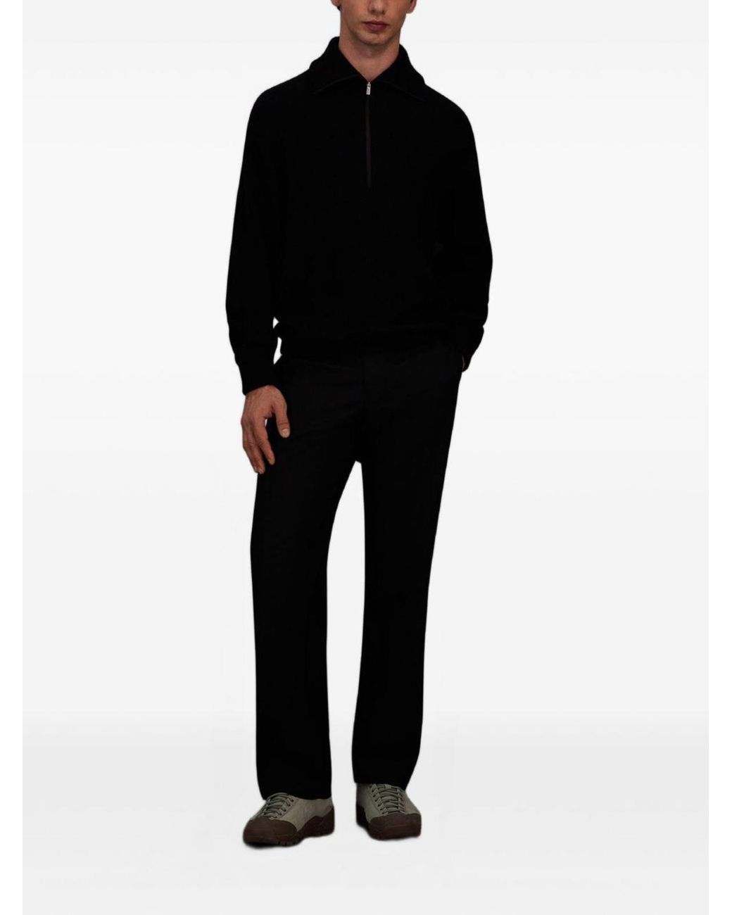 Laminar Black Soft Wool High-Neck Jumper for men