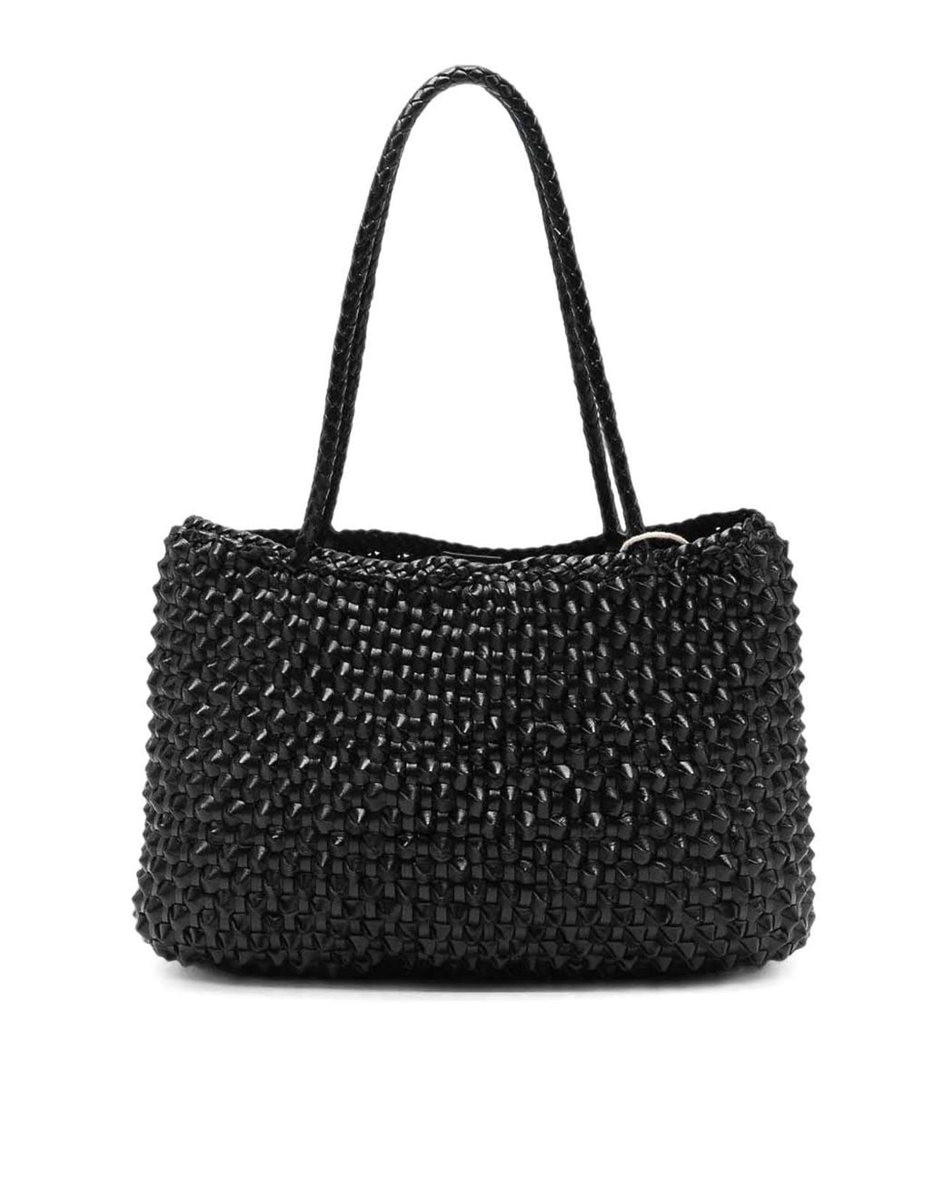 Dragon Diffusion Black Santa Croce Big Woven Leather Bag