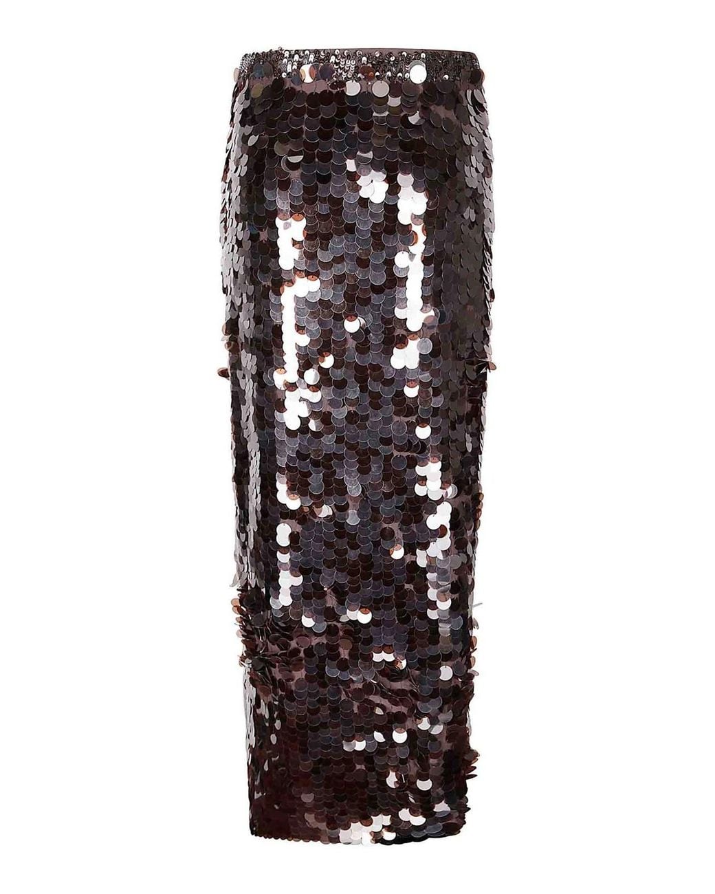 P.A.R.O.S.H. Black Midi Skirt With High Side Slit