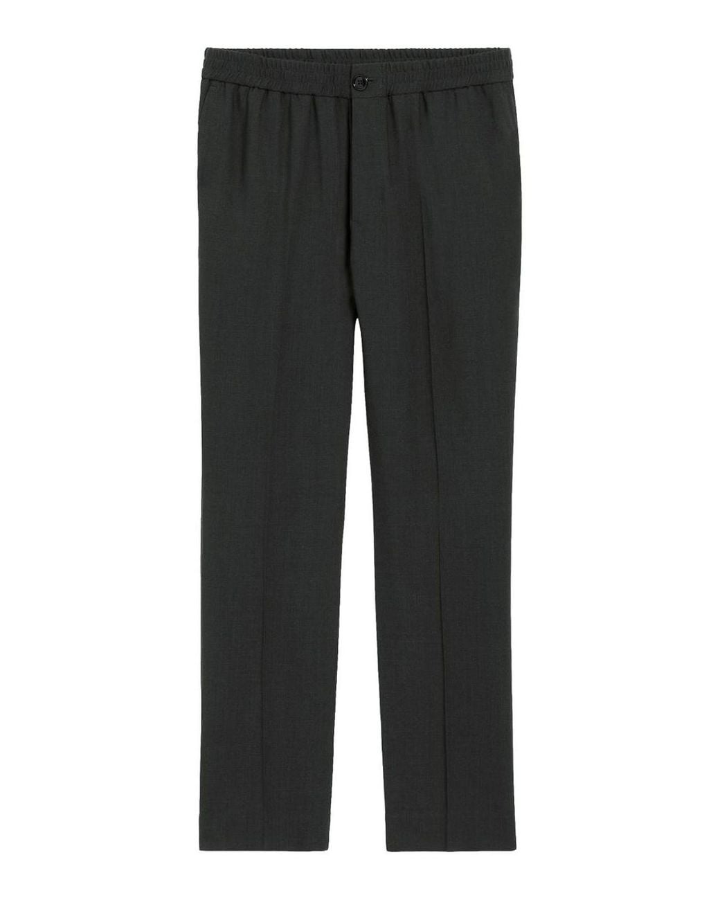 AMI Black Straight Trousers With Elastic Life for men