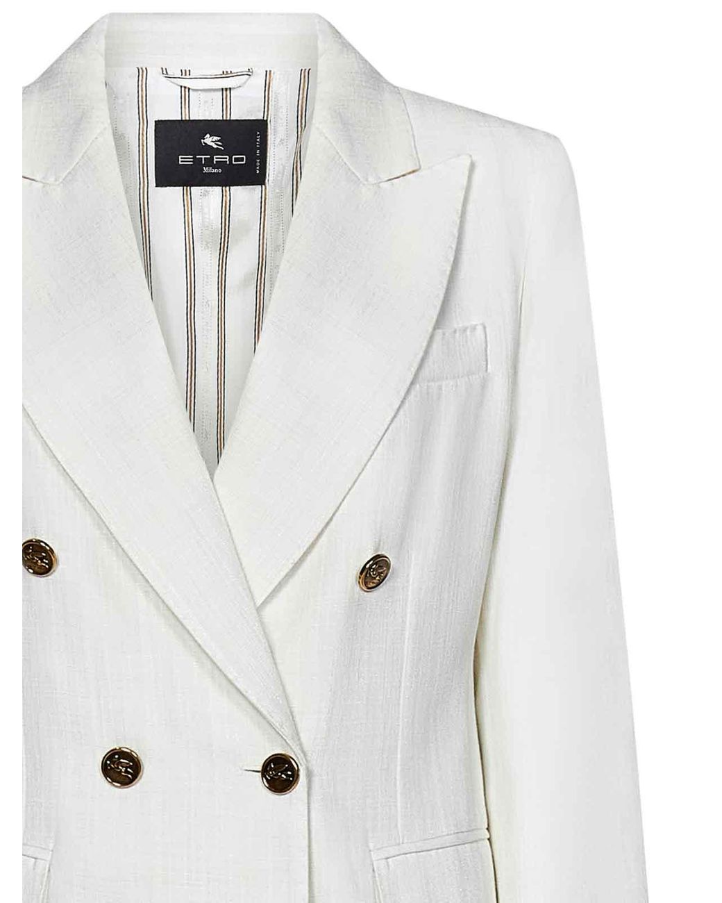 Etro White Slub Fabric Suit
