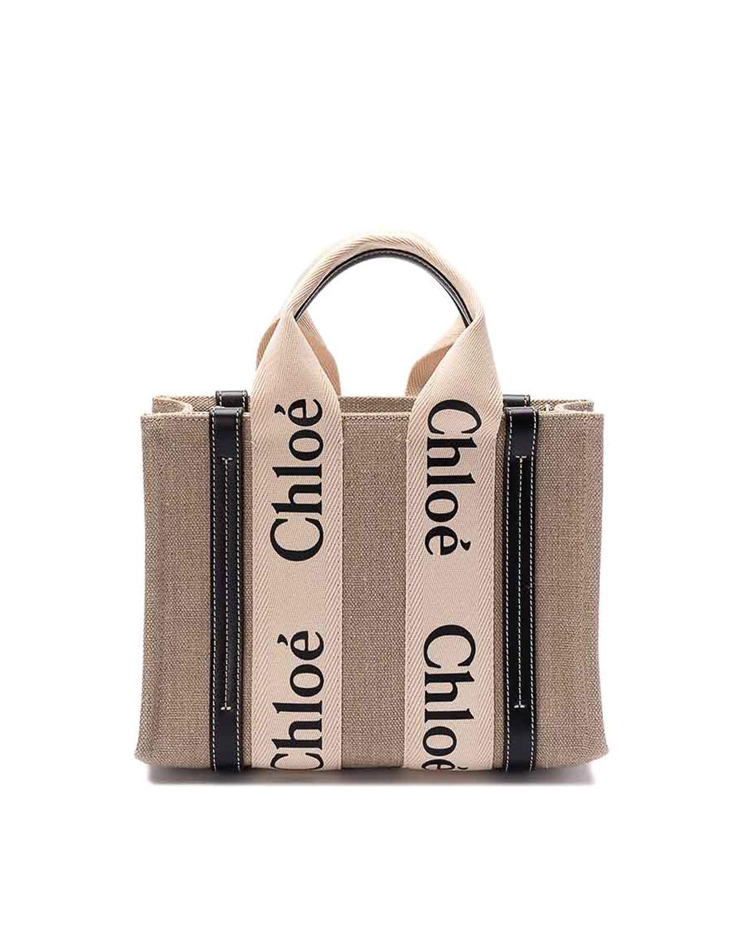 Chloé Natural Woody Small Tote Bag