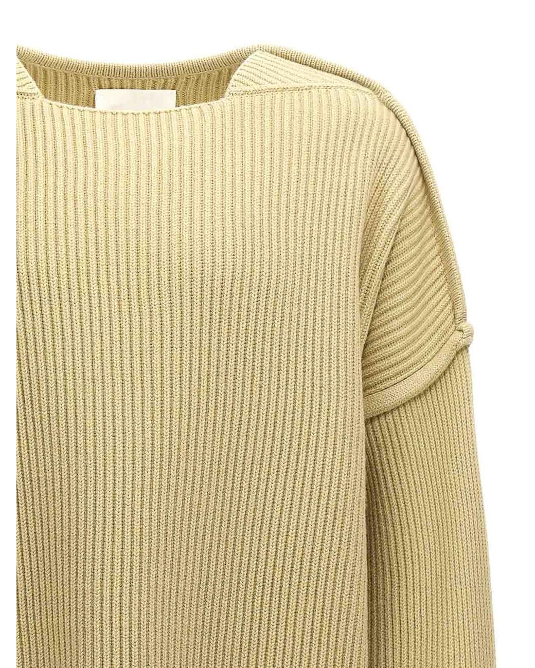 Jil Sander Natural Geometric Neckline Sweater for men