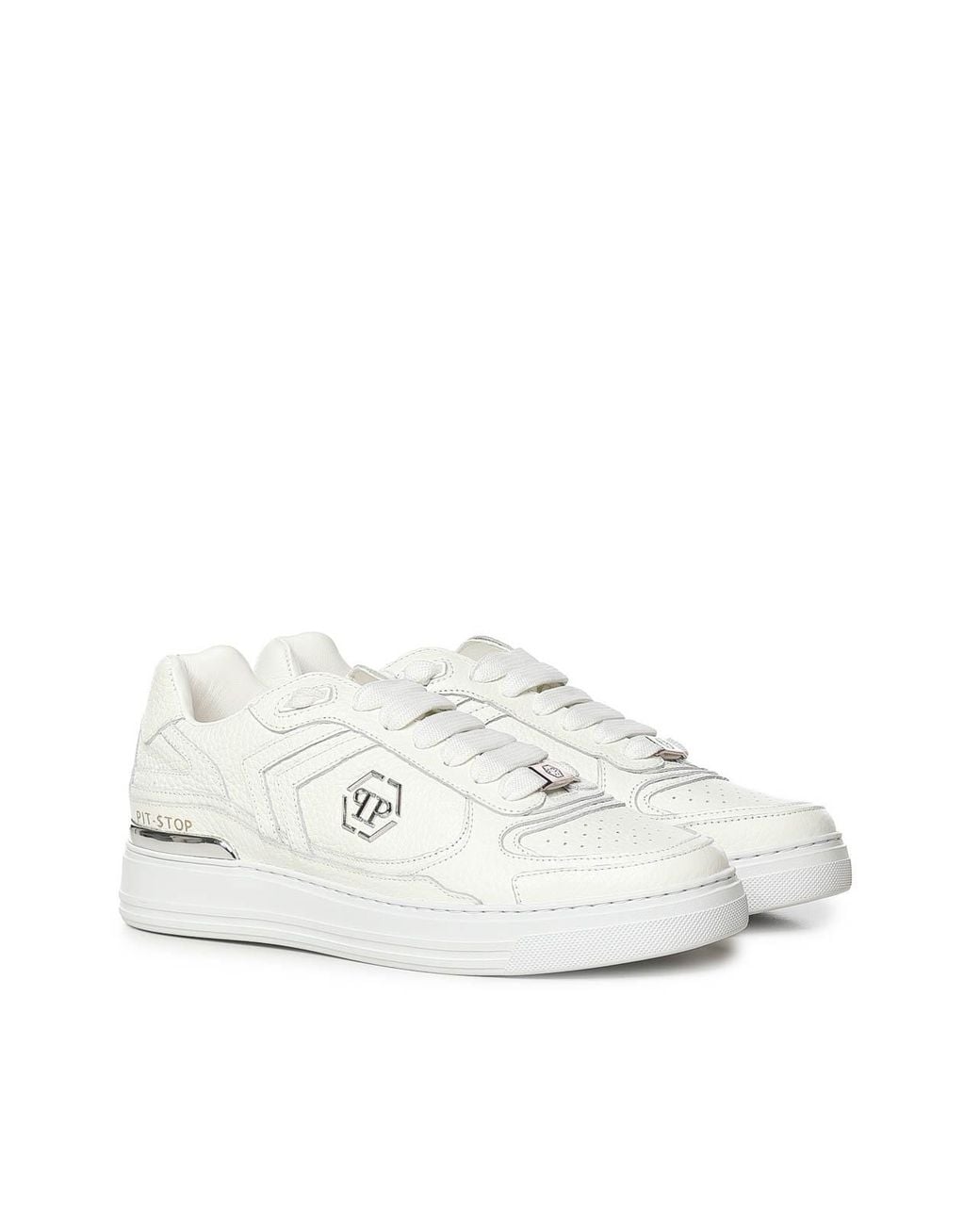 Philipp Plein White Leather Sneaker With Logo for men