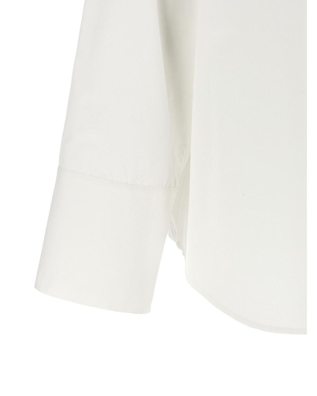 Alberta Ferretti White Pleated Ruffle Shirt
