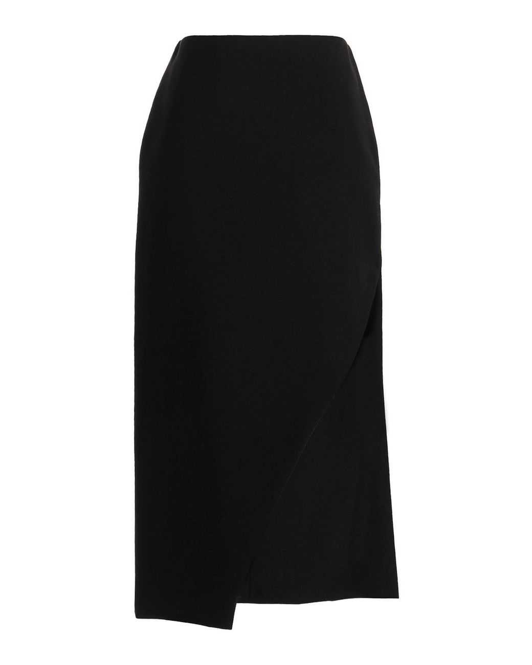 McQueen Black Wool Midi Skirt