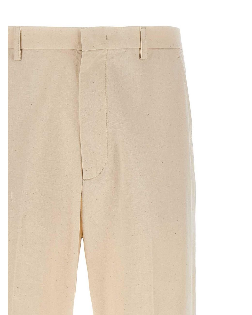 Valentino Garavani Natural Turn-Up Trousers for men