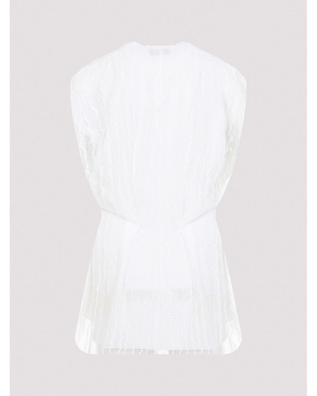 Alberta Ferretti White Tulle Top