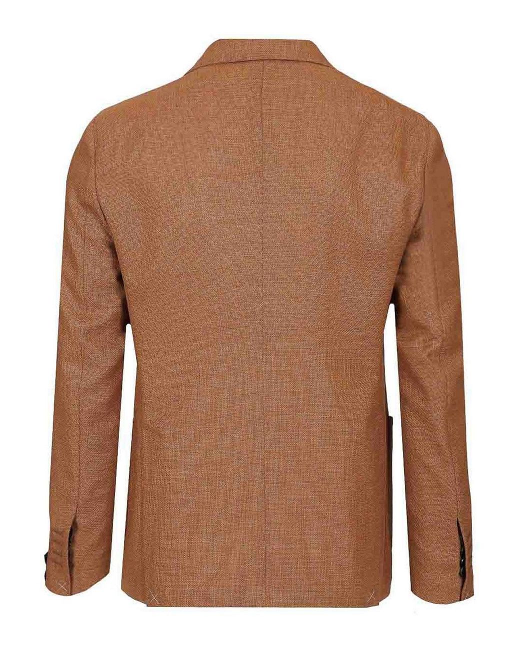 Guarinucci Brown Double-Breasted Wool Blazer for men