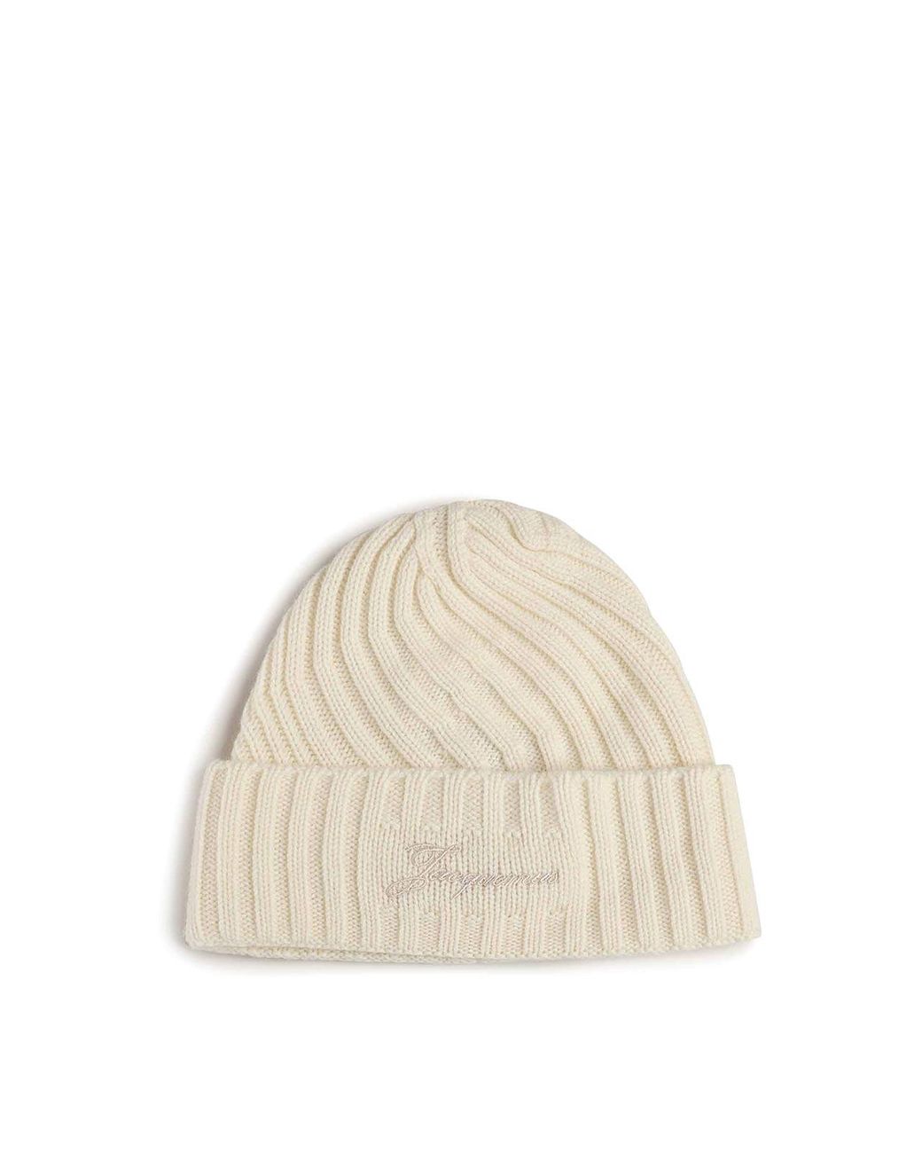 Jacquemus Natural Le Bonnet Tourni Cashmere And Wool Beanie for men