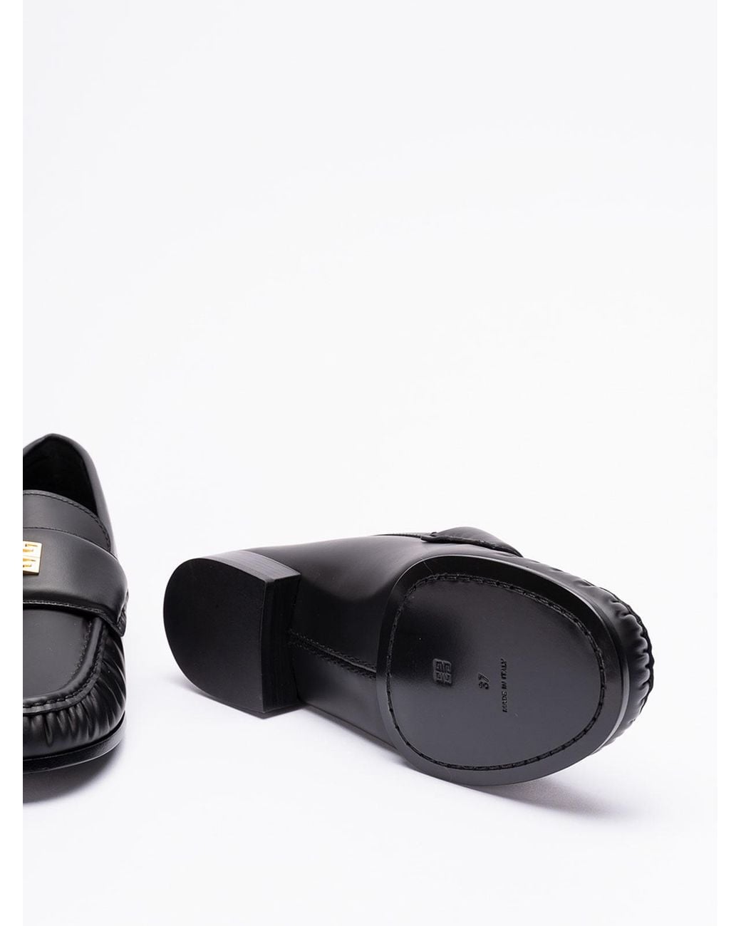 Givenchy Black 4G Leather Loafers