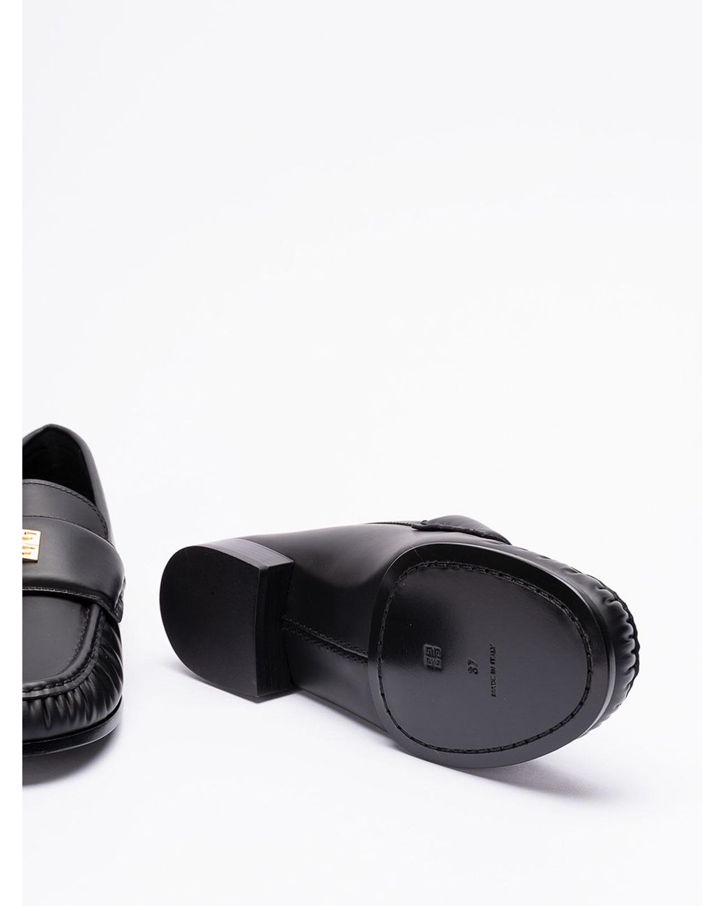 Givenchy Black 4G Leather Loafers