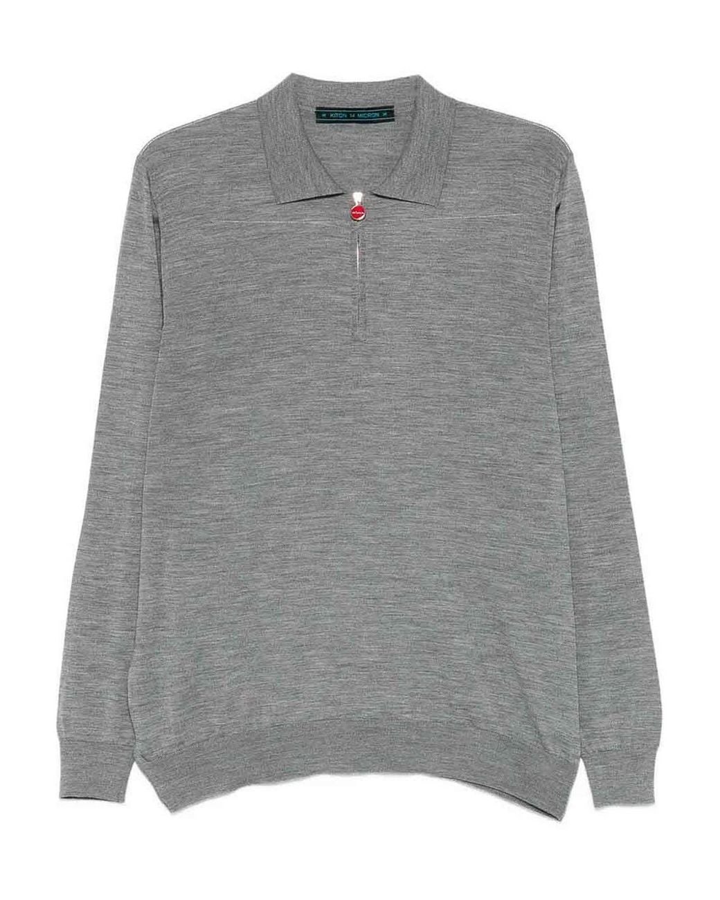Kiton Gray Polo for men