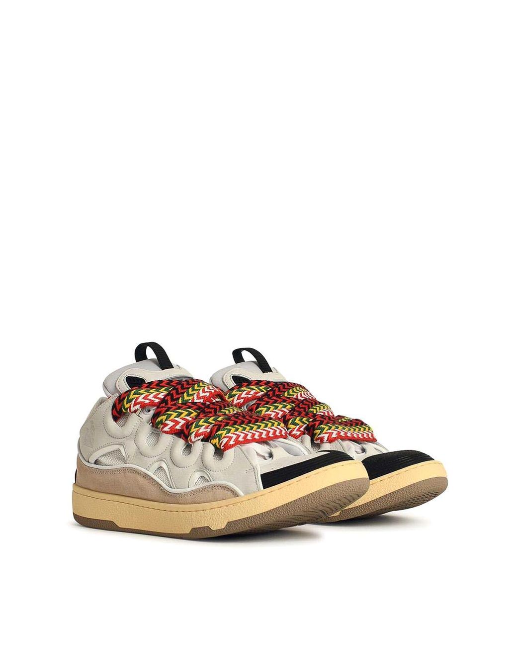 Lanvin Natural Curb Leather Blend Sneakers for men