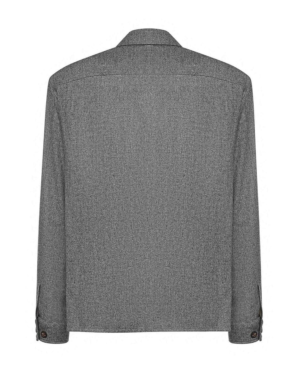 Eleventy Gray Wool Blend Overshirt for men