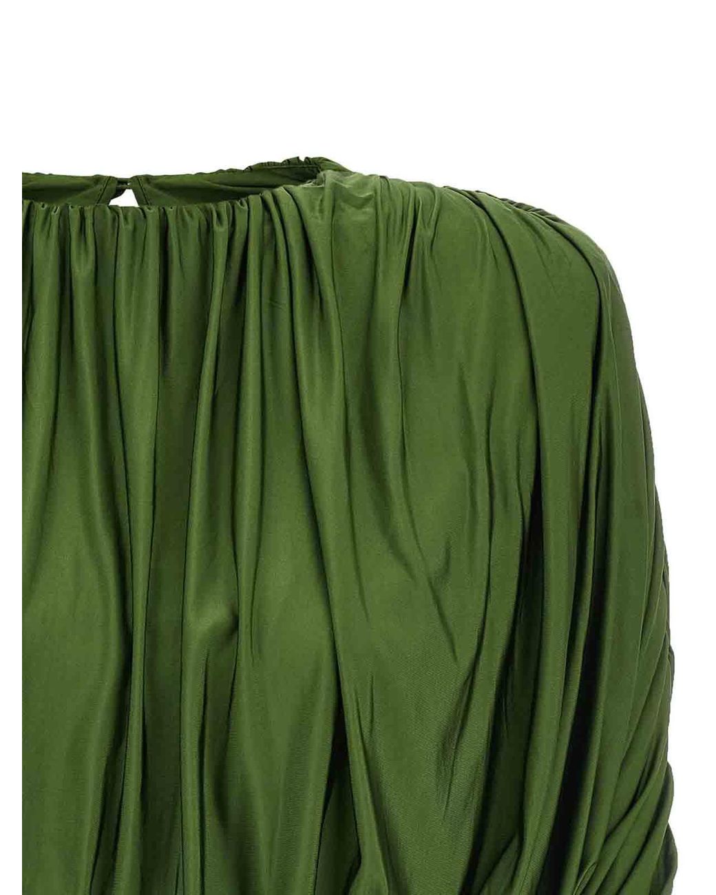 Self-Portrait Green Self Portrait Short Top With Ripples
