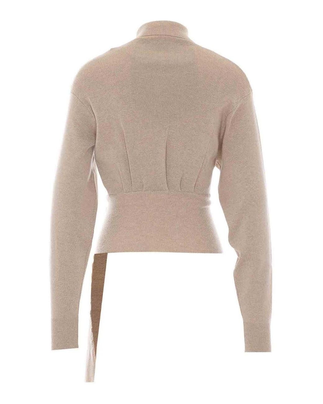 Lanvin Natural Draped Sweater