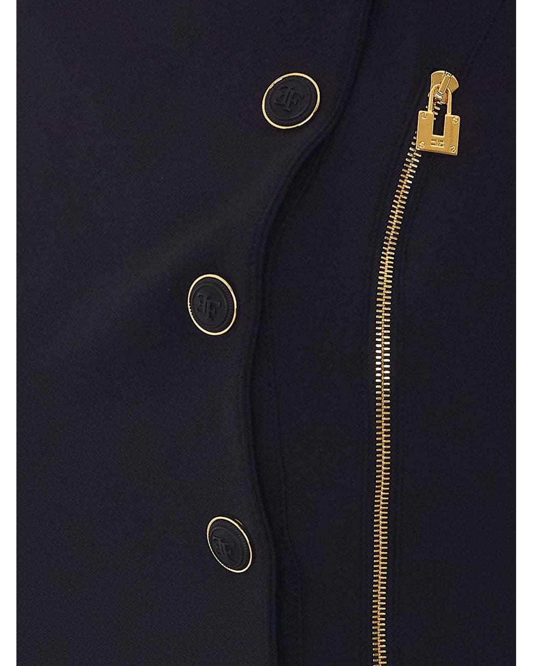 Elisabetta Franchi Blue Double Breasted Jacket
