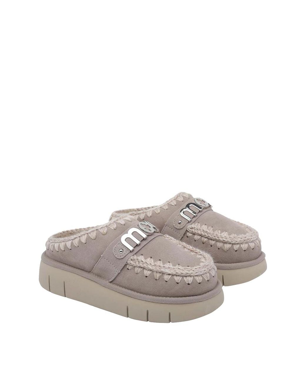 Mou Gray Goat Bounce Clog Suede