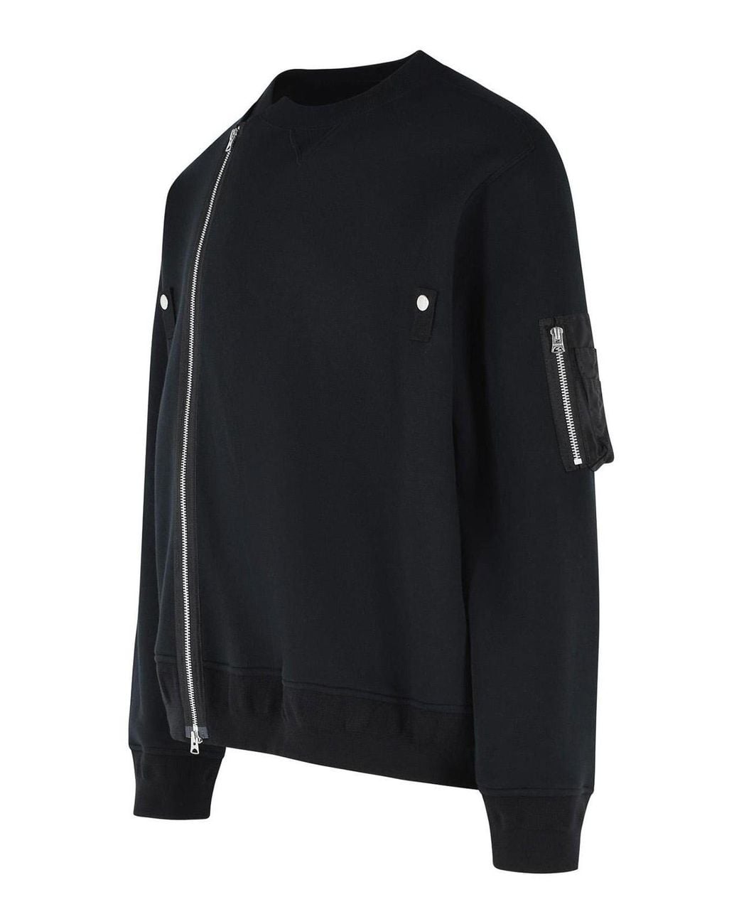 Sacai Black Cotton Blend Sweatshirt for men