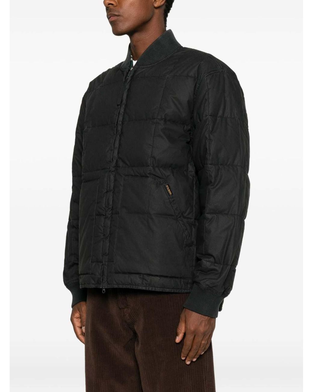 Filson Black Quilted Jacket For With Pockets for men