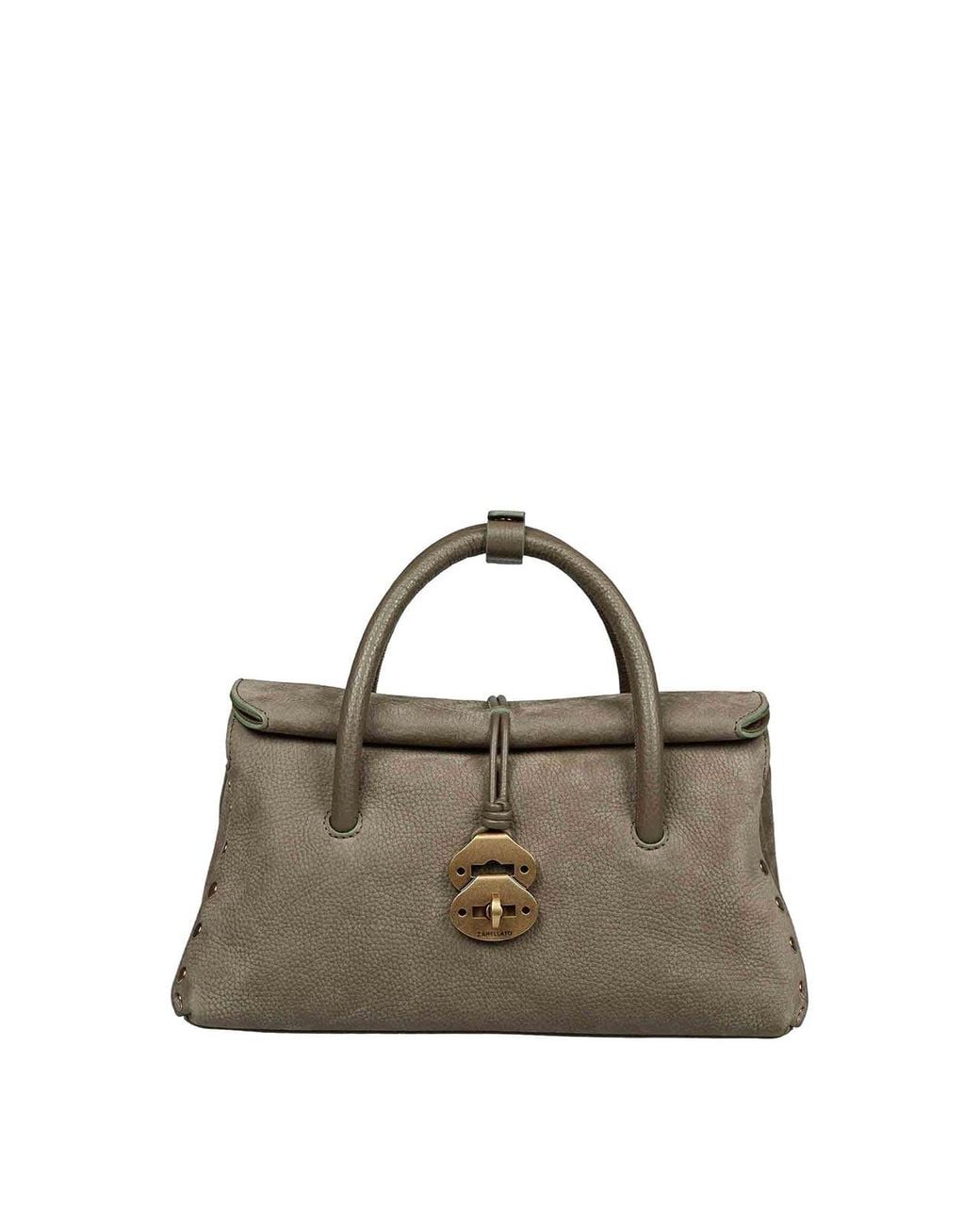 Zanellato Green Dotta Jones Nubuck Handbag