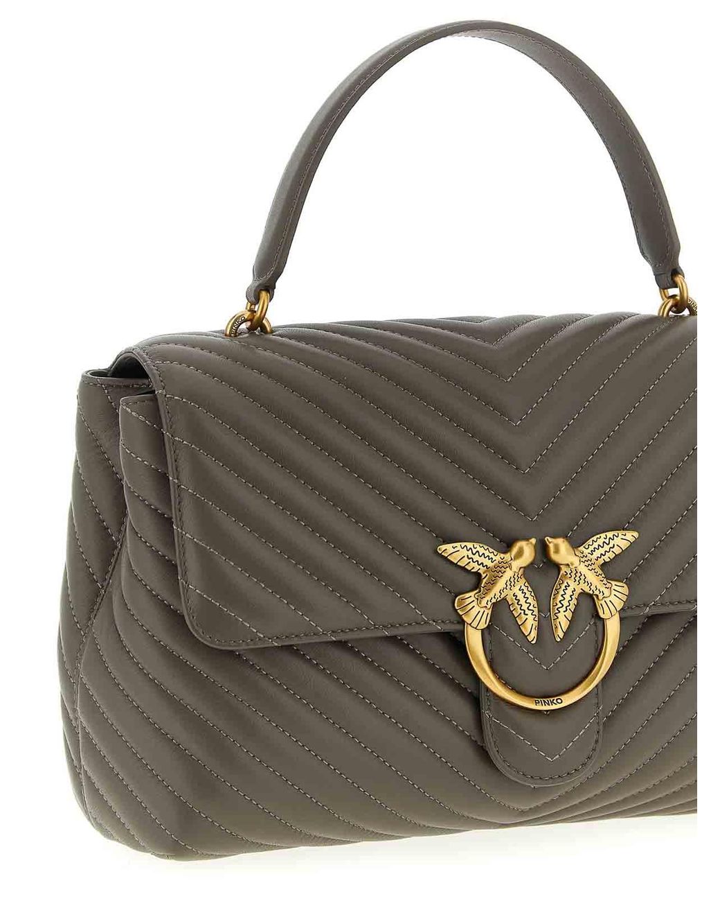 Pinko Gray Big Lady Love Bag Puff Large Handbag