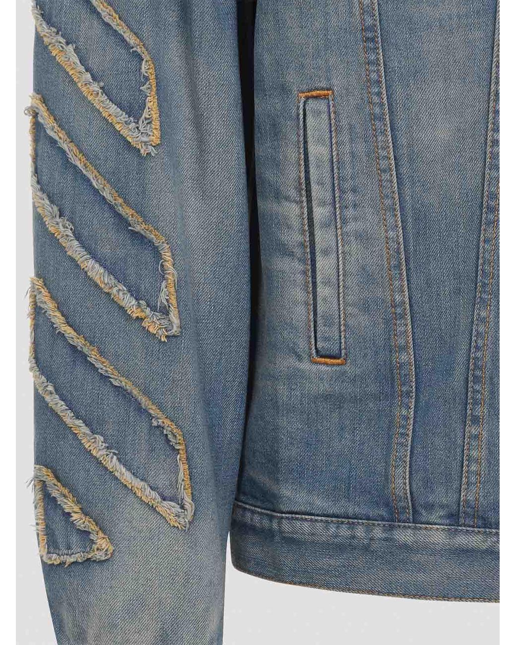 Off-White c/o Virgil Abloh Blue Off Patch Skate Jacket for men