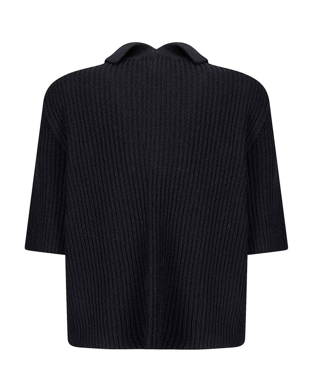 Sibel Saral Black Winter Polo Sweater